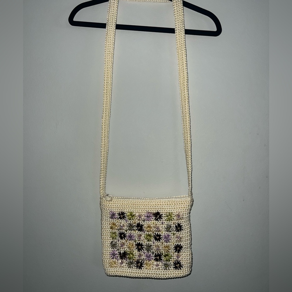 Liz Claiborne Crochet Embroidered Crossbody Bag